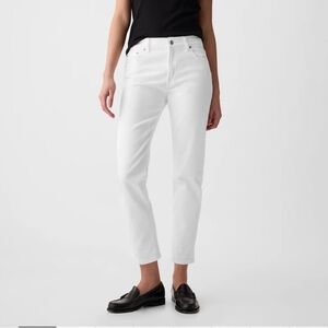 Gap Mid Rise White Girlfriend Straight Leg Jean, Regular 27